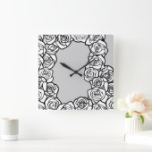 Meisjes  witte rozen vierkante klok (Huis)