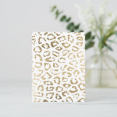 Meisjes witte vetknollen met goudluipaard briefkaart (Staand voorkant)