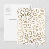 Meisjes witte vetknollen met goudluipaard briefkaart (Voorkant / Achterkant)