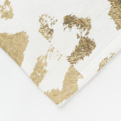 Meisjes witte vetknollen met goudluipaard fleece deken (Hoek)