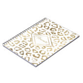 Meisjes witte vetknollen met goudluipaard notitieboek (Linkerzijde)