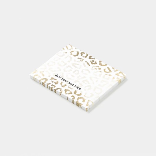 Meisjes witte vetknollen met goudluipaard post-it® notes (Schuin)