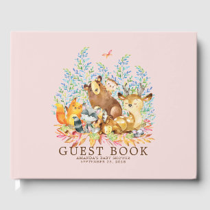 Meisjes Woodland Baby shower Gastenboek