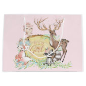 Meisjes Woodland Baby shower Groot Cadeauzakje (Voorkant)