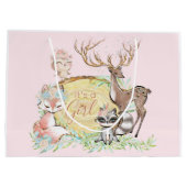 Meisjes Woodland Baby shower Groot Cadeauzakje (Achterkant)