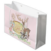 Meisjes Woodland Baby shower Groot Cadeauzakje (Voorkant Gekanteld)