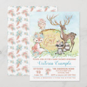 Meisjes Woodland Baby Vrienden Baby shower Kaart (Voorkant / Achterkant)