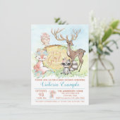 Meisjes Woodland Baby Vrienden Baby shower Kaart (Staand voorkant)