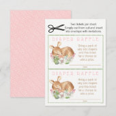 Meisjes Woodland Herten Luier Raffle Tickets Kaart (Voorkant / Achterkant)