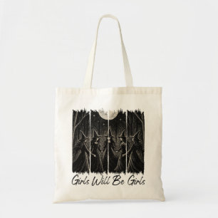 Meisjes worden grappige heksen Halloween Tote Bag