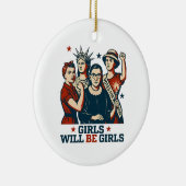 Meisjes worden meisjes feminisme vrouwen empowerme keramisch ornament (Rechts)