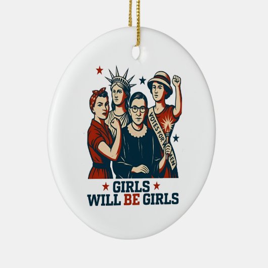 Meisjes worden meisjes feminisme vrouwen empowerme keramisch ornament (Rechts)