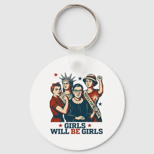Meisjes worden meisjes feminisme vrouwen empowerme sleutelhanger