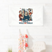 Meisjes worden meisjes feminisme vrouwen empowerme spandoek (Insitu)