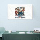 Meisjes worden meisjes feminisme vrouwen empowerme spandoek (Beurs)