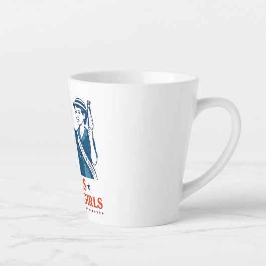 Meisjes worden patriottisch feministisch 4 juli latte mok (Rechts)