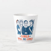 Meisjes worden patriottisch feministisch 4 juli latte mok (Voorkant)