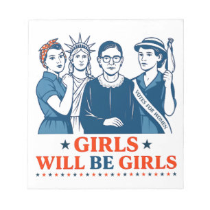 Meisjes worden patriottisch feministisch 4 juli notitieblok