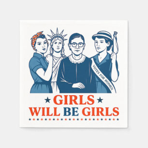 Meisjes worden patriottisch feministisch 4 juli servet
