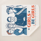 Meisjes worden patriottisch feministisch 4 juli sherpa deken (Voorkant (horizontaal))