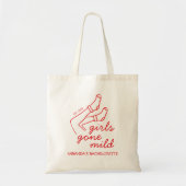 Meisjes Worden Teder Chic Rode Handgetekende Vrijg Tote Bag (Voorkant)
