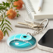 meisjes yin en yang turquoise volleyball sleutelhanger (Voorkant Rechts)