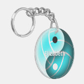 meisjes yin en yang turquoise volleyball sleutelhanger (Voorkant Links)