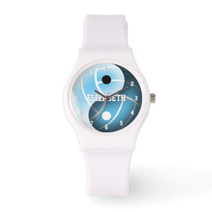 meisjes yin yang sportblauw of ELK kleurenvolleyba Horloge
