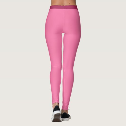 Meisjes Zacht Roze met  naam en monogram Leggings (Achterkant)