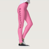 Meisjes Zacht Roze met naam en monogram Leggings (Rechts)