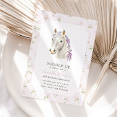 Meisjes Zadelen Up Preppy Pony Horse Roze Verjaard Kaart