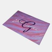 Meisjes Zebra Abstract | Paars monogram crèmeroze Deurmat (Schuin)