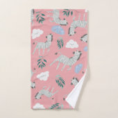 Meisjes zebra safari in het oerwoud roze meisje bad handdoek (Handdoek)