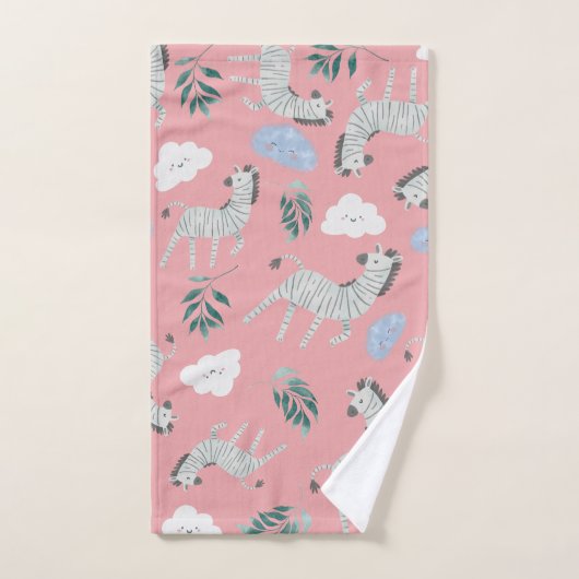 Meisjes zebra safari in het oerwoud roze meisje bad handdoek (Handdoek)