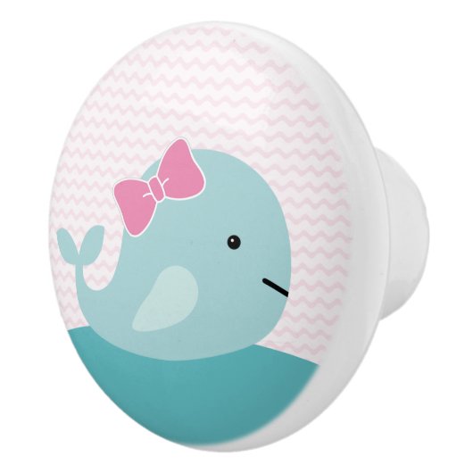 Meisjes Zee Levende walvis Nursery Drawer Pull Kno Keramische Knop (Rechts)