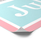 Meisjes Zee Ocean Life Pink Seahorse Initiaal Poster (Hoek)