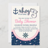 Meisjes Zeekundige Baby Shower Kaart (Voorkant)