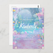 Meisjes Zeemeermin Onder De Zee Verjaardag, Meisje Briefkaart (Voorkant / Achterkant)