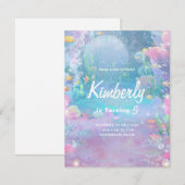 Meisjes Zeemeermin Onder Het Zee Verjaardag, Meisj Kaart (Voorkant / Achterkant)