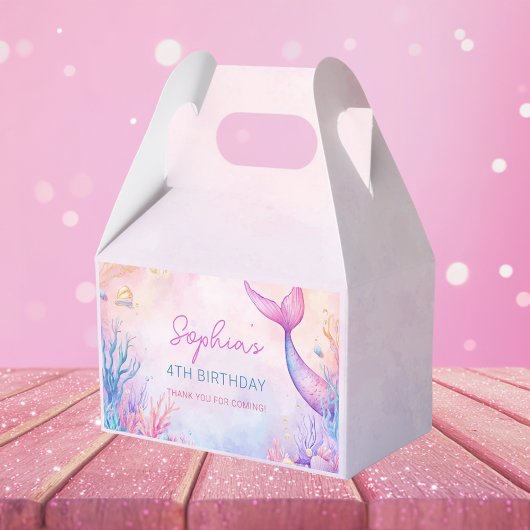 Meisjes zeemeermin onder het Zee verjaardagsfeest Bedankdoosjes