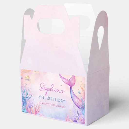 Meisjes zeemeermin onder het Zee verjaardagsfeest Bedankdoosjes (Geopend)