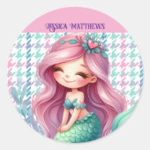 Meisjes Zeemeermin patroon Ronde Sticker (Voorkant)