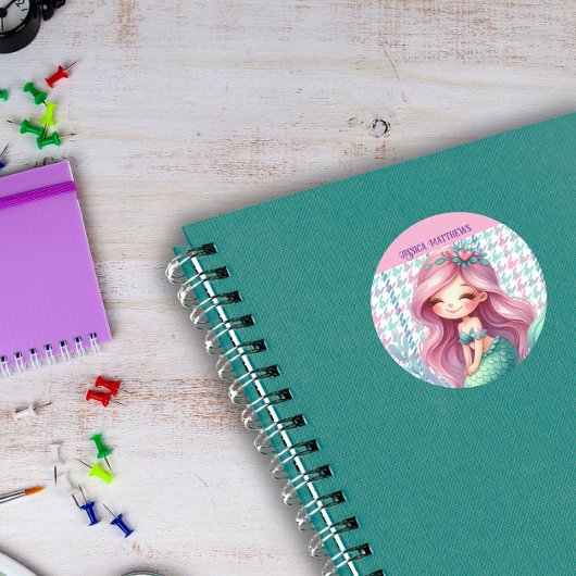 Meisjes Zeemeermin patroon Ronde Sticker
