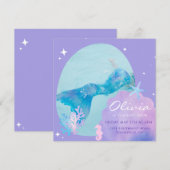 Meisjes Zeemeermin Staart Onder het Zee Verjaardag Kaart (Voorkant / Achterkant)