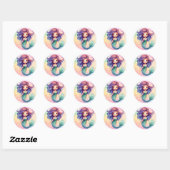 Meisjes zeemeermin stickers (Vel)