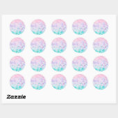 Meisjes Zeemeermin Stickers, Pastel, Roze, Paarse, Ronde Sticker (Vel)