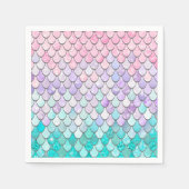 Meisjes Zeemeermin Verjaardagsfeestje Servetten (Voorkant)