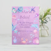 MEISJES ZEEMEERMIN ZEE THEMA, FEEST DIGITALE UITNO KAART (Staand voorkant)