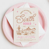 Meisje's zesde Rodeo Verjaardag uitnodiging
