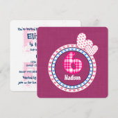 Meisjes zesde verjaardag Zes jaar oud Roze Blauw 0 Kaart (Voorkant / Achterkant)